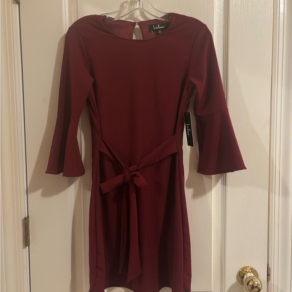 NWT Lulu's Last Love Song burgundy tie waist dress sz XS - Picture 6 of 12